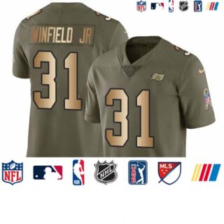 Nike Buccaneers #31 Antoine Winfield Jr. Olive Gold Men's Stitched NFL Limited 2017 Salute To Service Jersey