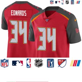 Nike Buccaneers #34 Mike Edwards Red Team Color Men's Stitched NFL 100th Season Vapor Untouchable Limited Jersey