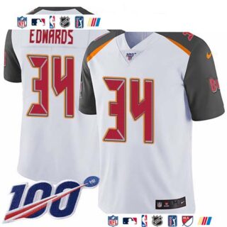 Nike Buccaneers #34 Mike Edwards White Men's Stitched NFL 100th Season Vapor Untouchable Limited Jersey