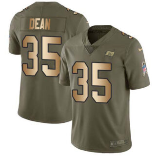 Nike Buccaneers #35 Jamel Dean Olive Gold Men's Stitched NFL Limited 2017 Salute To Service Jersey