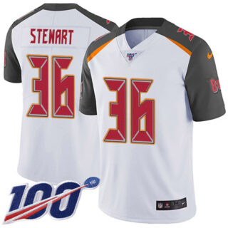 Nike Buccaneers #36 M.J. Stewart White Men's Stitched NFL 100th Season Vapor Untouchable Limited Jersey