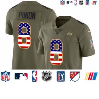 Nike Buccaneers #8 Bradley Pinion Olive USA Flag Men's Stitched NFL Limited 2017 Salute To Service Jersey