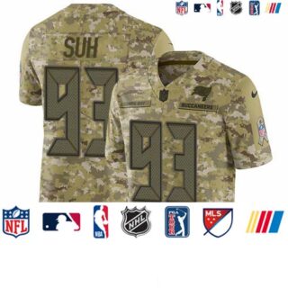 Nike Buccaneers #93 Ndamukong Suh Camo Men's Stitched NFL Limited 2018 Salute To Service Jersey