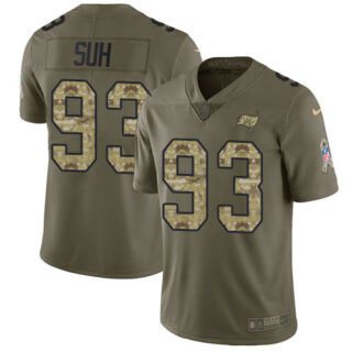 Nike Buccaneers #93 Ndamukong Suh Olive Camo Men's Stitched NFL Limited 2017 Salute To Service Jersey