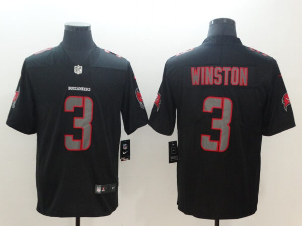 Nike Buccaneers 3 Jameis Winston Black Vapor Impact Limited Jersey