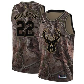 Nike Bucks #22 Khris Middleton Camo NBA Swingman Realtree Collection Jersey