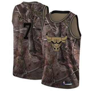 Nike Bulls #7 Justin Holiday Camo Youth NBA Swingman Realtree Collection Jersey
