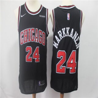 Nike Bulls 24 Laur Markkanen Black Nike Swingman Jersey