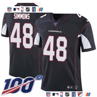 Nike Cardinals #48 Isaiah Simmons Black Alternate Men's Stitched NFL 100th Season Vapor Untouchable Limited Jersey