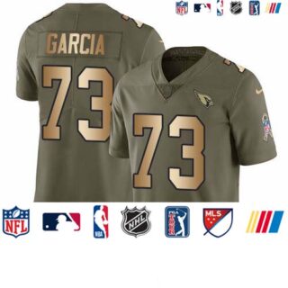 Nike Cardinals #73 Max Garcia Olive Gold Men's Stitched NFL Limited 2017 Salute To Service Jersey