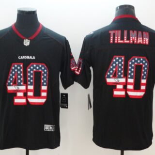 Nike Cardinals 40 Pat Tillman Black USA Flag Fashion Color Rush Limited Jersey