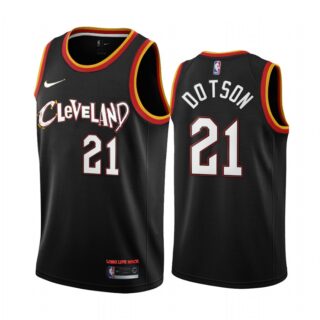 Nike Cavaliers #21 Damyean Dotson Black NBA Swingman 2020-21 City Edition Jersey