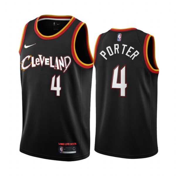 Nike Cavaliers #4 Kevin Porter Jr. Black NBA Swingman 2020-21 City Edition Jersey
