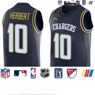 Nike Chargers #10 Justin Herbert Navy Blue Team Color Men's Stitched NFL Limited Tank Top Jersey