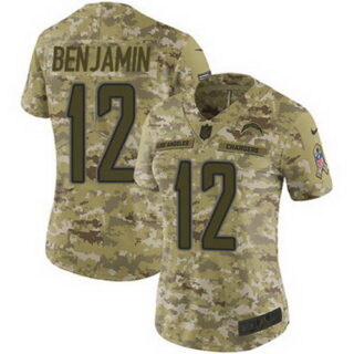 Nike Chargers #12 Travis Benjamin Camo Women's Stitched NFL Limited 2018 Salute to Service Jersey