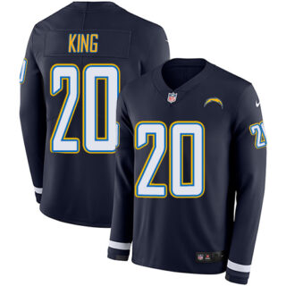 Nike Chargers #20 Desmond King Navy Blue Team Color Men's Stitched NFL Limited Therma Long Sleeve Jersey