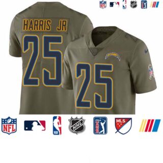Nike Chargers #25 Chris Harris Jr Olive Men's Stitched NFL Limited 2017 Salute To Service Jersey