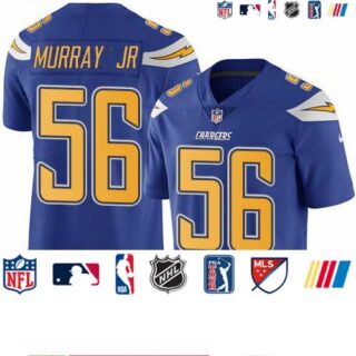 Nike Chargers #56 Kenneth Murray Jr Electric Blue Men's Stitched NFL Limited Rush Jersey