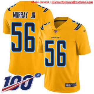 Nike Chargers #56 Kenneth Murray Jr Gold Men's Stitched NFL Limited Inverted Legend 100th Season Jersey
