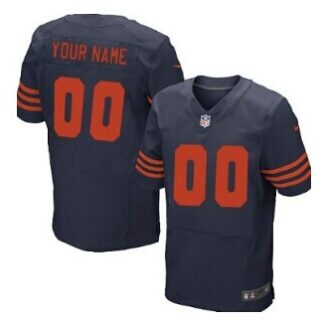 Nike Chicago Bears Customized Blue With Orange Elite Jersey