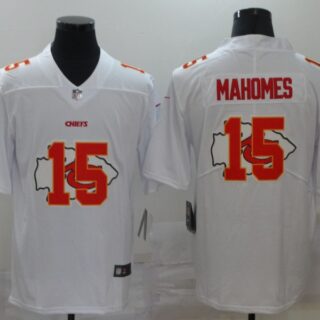 Nike Chiefs 15 Patrick Mahomes White Shadow Logo Limited Jersey