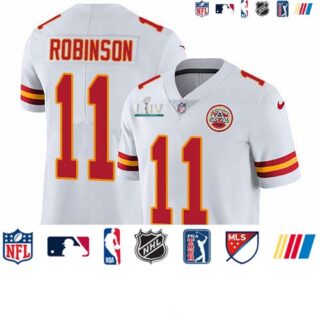 Nike Chiefs #11 Demarcus Robinson White Super Bowl LIV 2020 Men's Stitched NFL Vapor Untouchable Limited Jersey