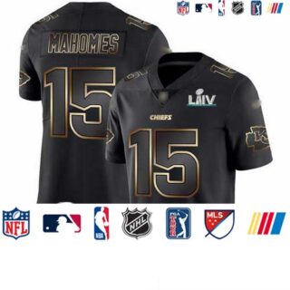 Nike Chiefs #15 Patrick Mahomes Black Gold Super Bowl LIV 2020 Men's Stitched NFL Vapor Untouchable Limited Jersey