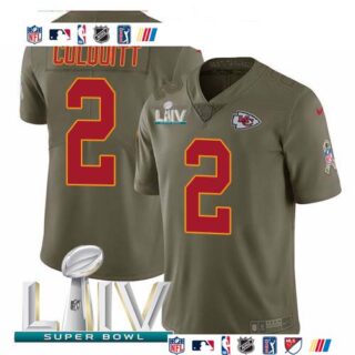Nike Chiefs #2 Dustin Colquitt Olive Super Bowl LIV 2020 Men's Stitched NFL Limited 2017 Salute To Service Jersey