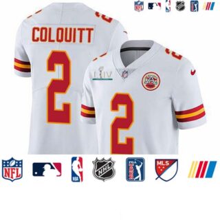 Nike Chiefs #2 Dustin Colquitt White Super Bowl LIV 2020 Men's Stitched NFL Vapor Untouchable Limited Jersey