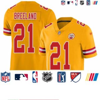 Nike Chiefs #21 Bashaud Breeland Gold Men's Stitched NFL Limited Inverted Legend Jersey