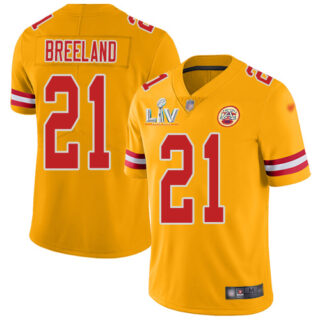 Nike Chiefs #21 Bashaud Breeland Gold Men's Super Bowl LV Bound Stitched NFL Limited Inverted Legend Jersey