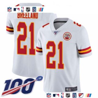 Nike Chiefs #21 Bashaud Breeland White Men's Stitched NFL 100th Season Vapor Limited Jersey
