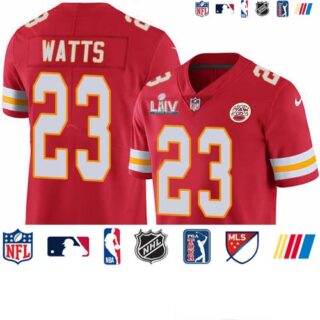 Nike Chiefs #23 Armani Watts Red Super Bowl LIV 2020 Team Color Men's Stitched NFL Vapor Untouchable Limited Jersey