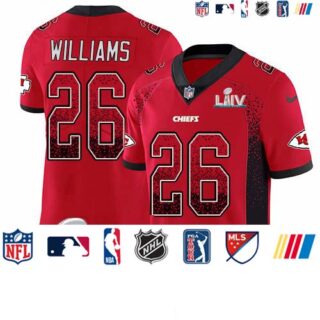 Nike Chiefs #26 Damien Williams Red Super Bowl LIV 2020 Team Color Men's Stitched NFL Limited Rush Drift Fashion Jersey