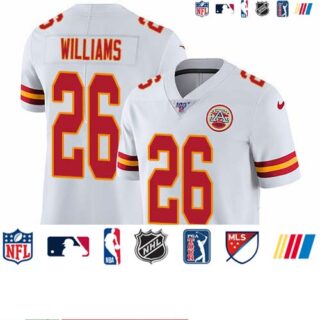 Nike Chiefs #26 Damien Williams White Men's Stitched NFL 100th Season Vapor Untouchable Limited Jersey