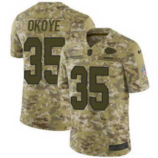 Nike Chiefs #35 Christian Okoye Camo Men's Stitched NFL Limited 2018 Salute To Service Jersey