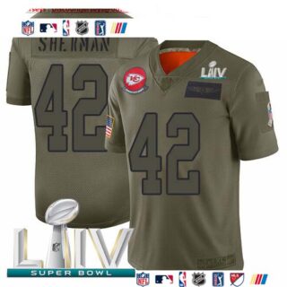 Nike Chiefs #42 Anthony Sherman Camo Super Bowl LIV 2020 Men's Stitched NFL Limited 2019 Salute To Service Jersey