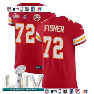 Nike Chiefs #72 Eric Fisher Red Super Bowl LIV 2020 Team Color Men's Stitched NFL Vapor Untouchable Elite Jersey