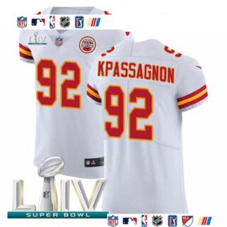 Nike Chiefs #92 Tanoh Kpassagnon White Super Bowl LIV 2020 Men's Stitched NFL New Elite Jersey