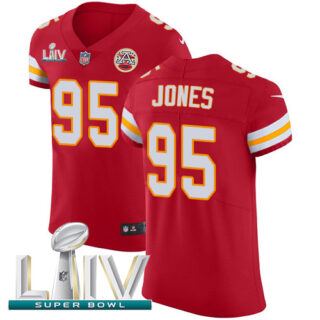 Nike Chiefs #95 Chris Jones Red Super Bowl LIV 2020 Team Color Men's Stitched NFL Vapor Untouchable Elite Jersey