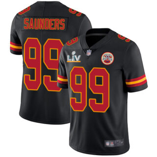 Nike Chiefs #99 Khalen Saunders Black Men's Super Bowl LV Bound Stitched NFL Limited Rush Jersey