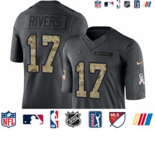 Nike Colts #17 Philip Rivers Black Men's Stitched NFL Limited 2016 Salute to Service Jersey