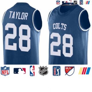 Nike Colts #28 Jonathan Taylor Royal Blue Team Color Men's Stitched NFL Limited Tank Top Jersey