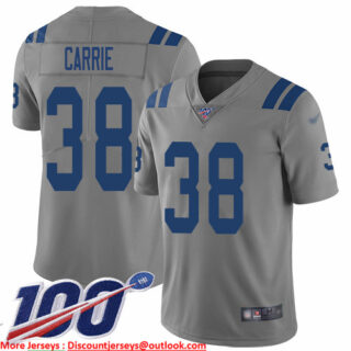 Nike Colts #38 T.J. Carrie Gray Men's Stitched NFL Limited Inverted Legend 100th Season Jersey