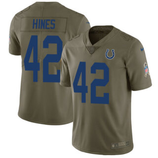 Nike Colts #42 Nyheim Hines Olive Men's Stitched NFL Limited 2017 Salute To Service Jersey