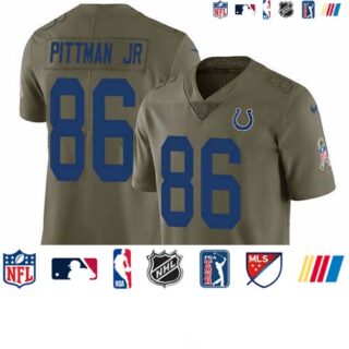 Nike Colts #86 Michael Pittman Jr. Olive Men's Stitched NFL Limited 2017 Salute To Service Jersey
