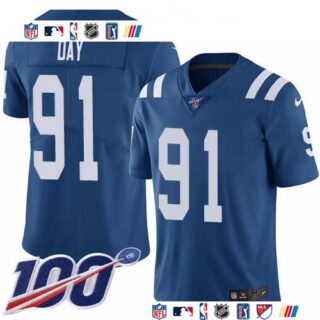 Nike Colts #91 Sheldon Day Royal Blue Team Color Men's Stitched NFL 100th Season Vapor Untouchable Limited Jersey