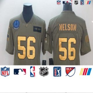 Nike Colts 56 Quenton Nelson 2019 Olive Gold Salute To Service Limited Jersey