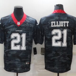 Nike Cowboys 21 Ezekiel Elliott Black Camo Limited Jersey