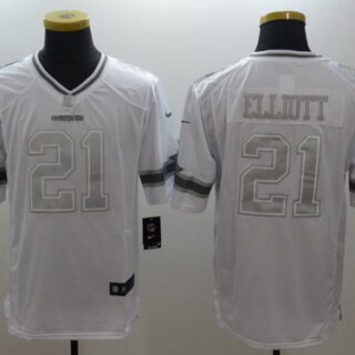 Nike Cowboys 21 Ezekiel Elliott White Platinum Limited Jersey